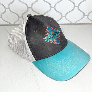 Ariat Snapback Hat Aztec Embroidered Logo Southwest Mesh Adjustable Turquoise